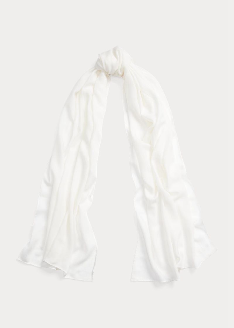 ラルフ ローレン スカーフ レディース 白 カシミヤ Pashmina QTVBU5709